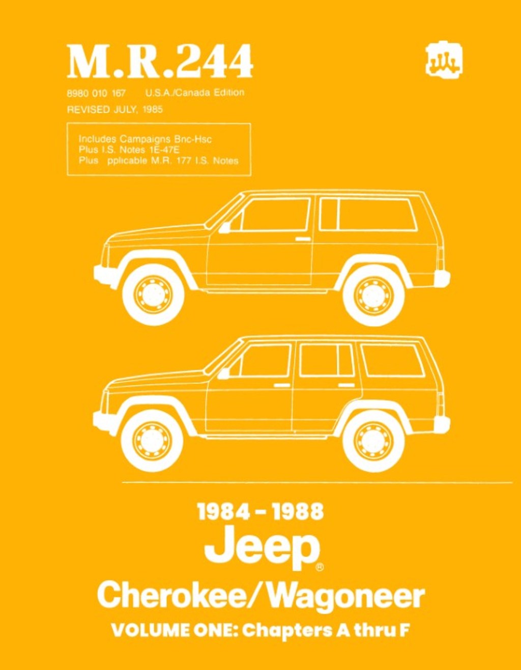 Picture of: –  Jeep Cherokee / Wagoneer Shop Manual – M.R
