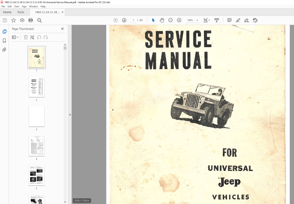 Picture of: Jeep CJ-A CJ- CJ-A CJ- CJ- DJ-A Universal Service