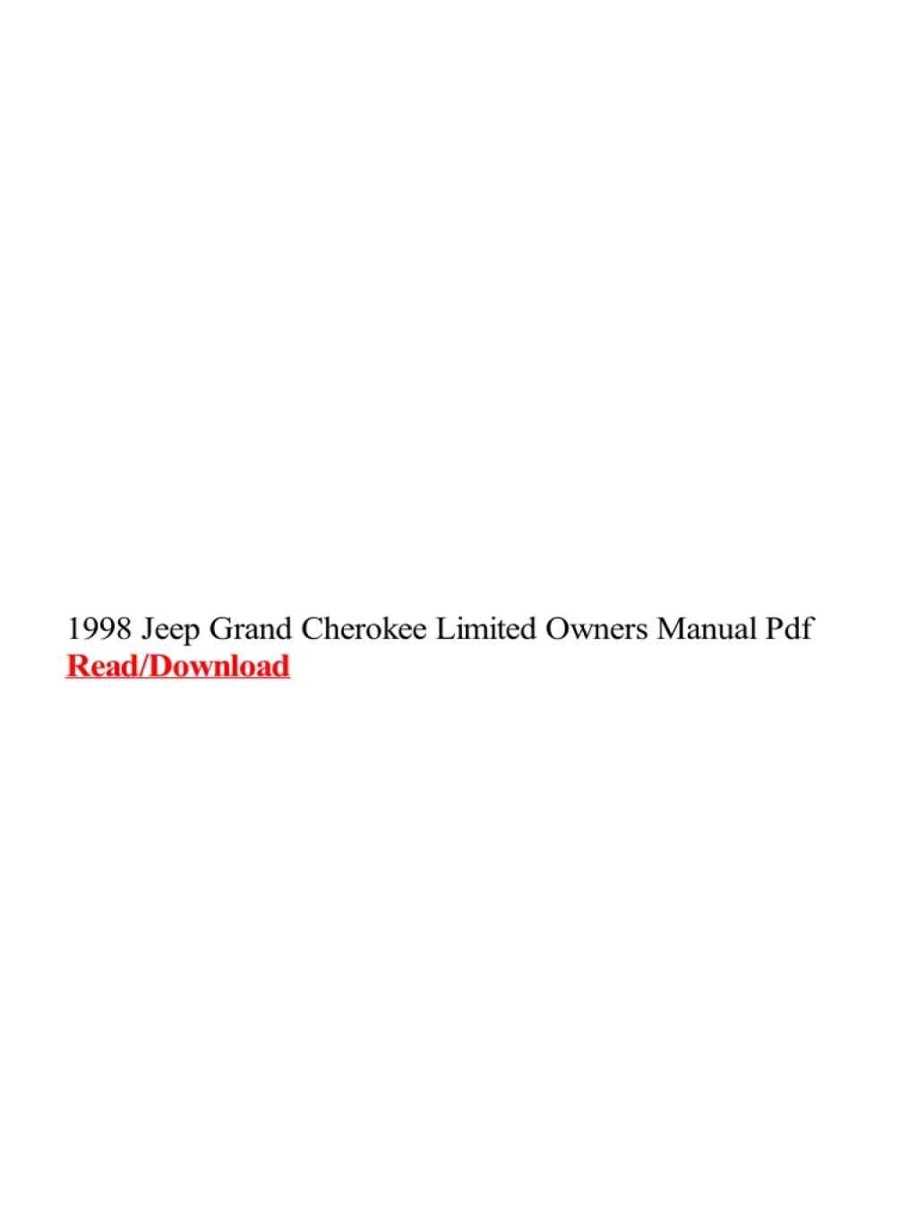 Picture of: Jeep Grand Cherokee Limited Owners Manual PDF  PDF