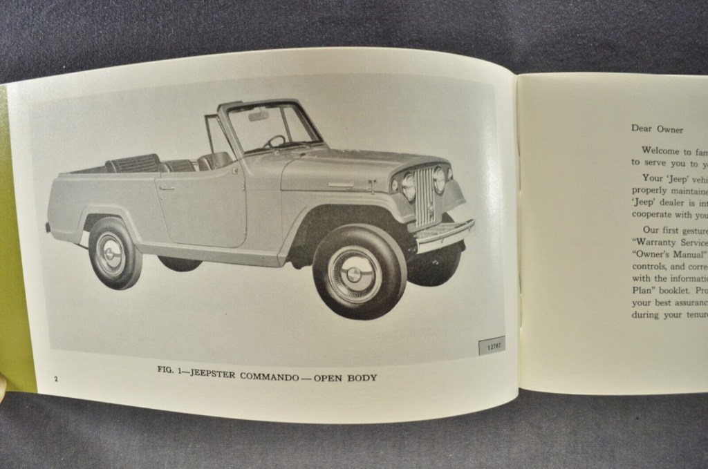 Picture of: Jeep Jeepster Owner’s Manual Commando Convertible Excellent Original